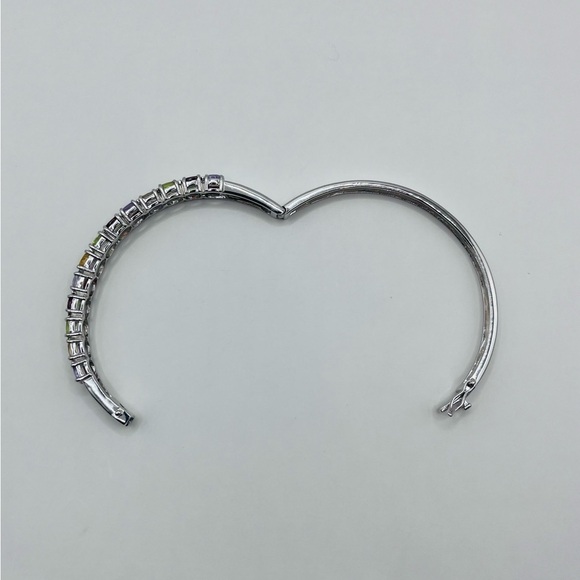 Genuine 5.00 ct Multi-Gemstone Sterling Silver Cuff Bracelet - Picture 8 of 9
